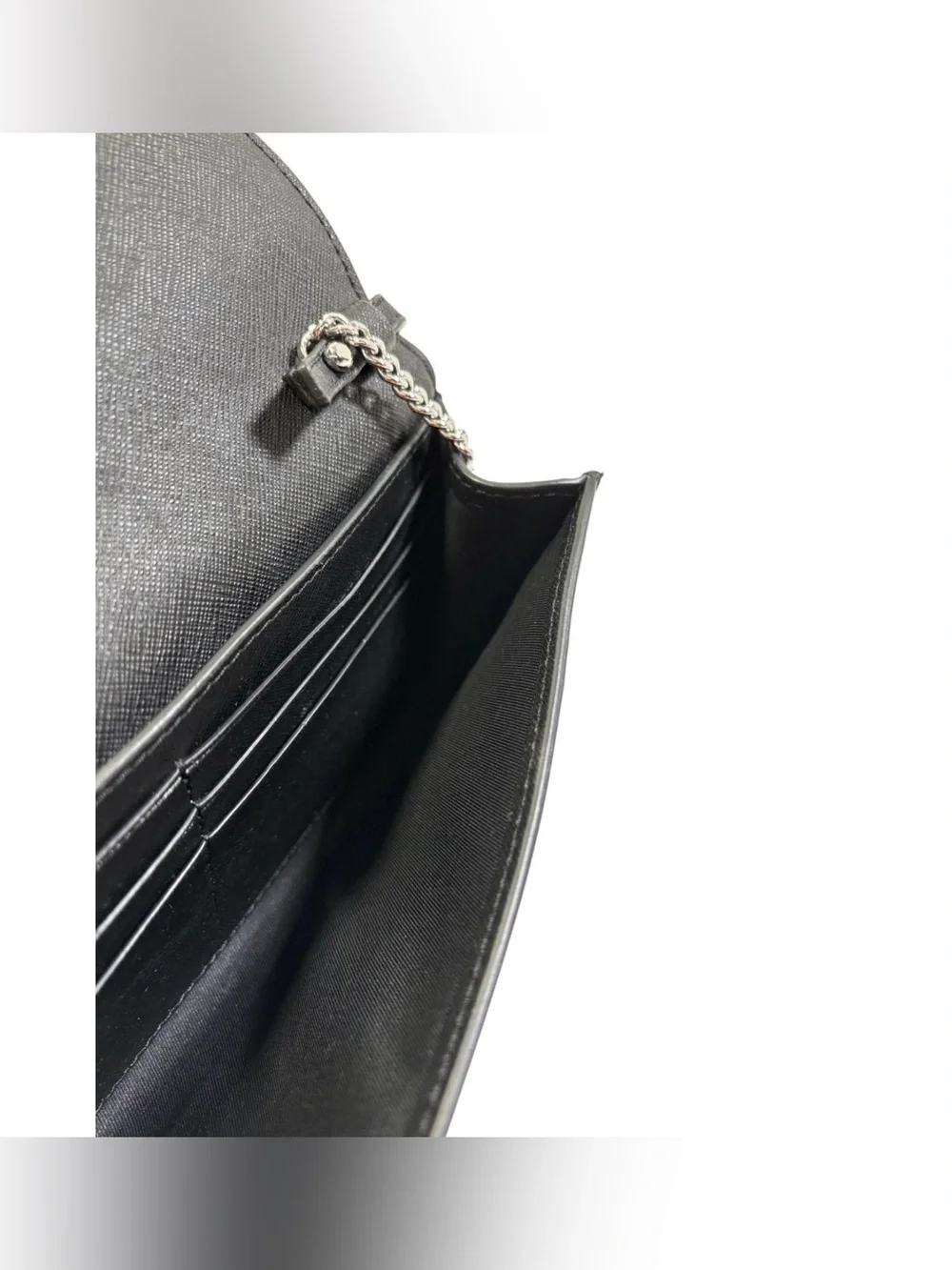 Tory Burch Black Leather Emerson Wallet on Chain Clutch